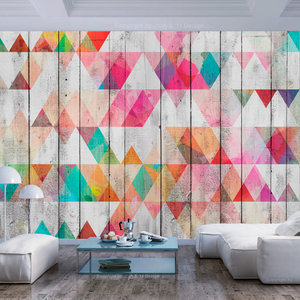 Fotobehang - Regenboog Driehoeken Fotobehang - Regenboog Driehoeken