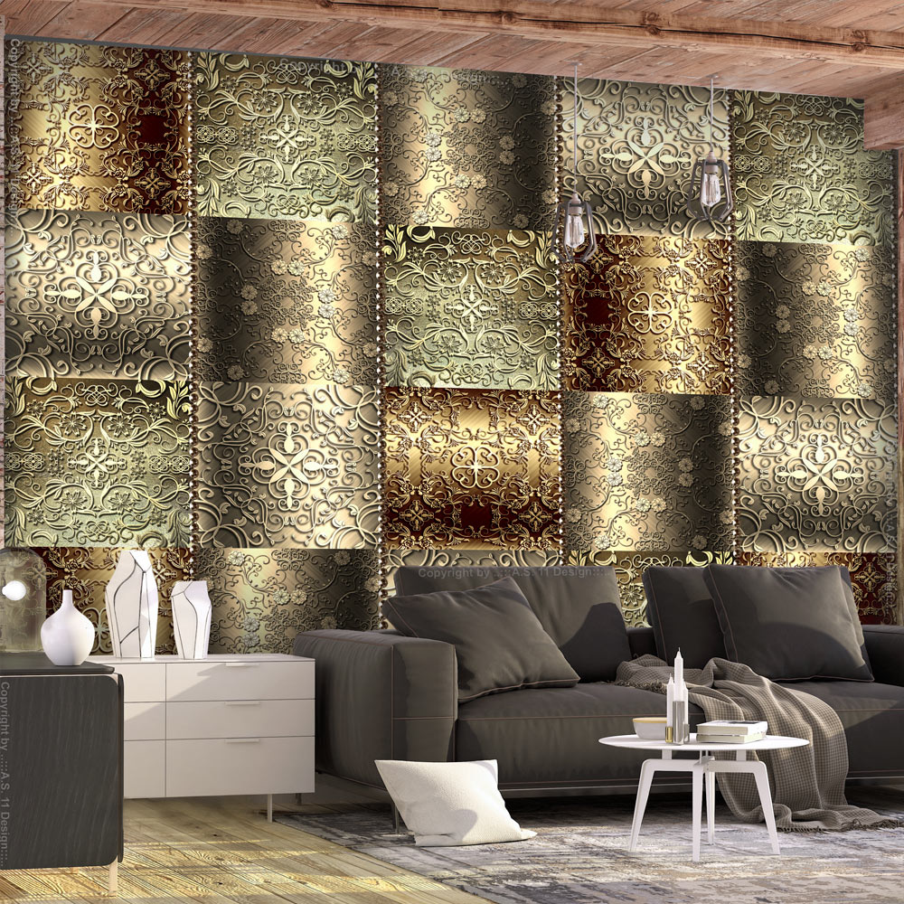 Fotobehang -Metalen platen, premium print vliesbehang afbeelding