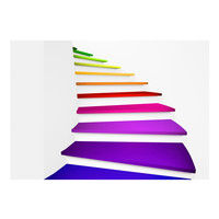Fotobehang -Kleurrijke trap naar de hemel, premium print vliesbehang