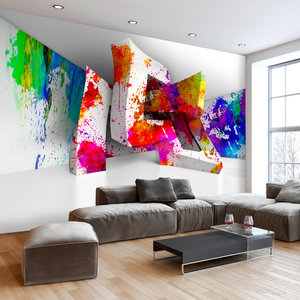 Fotobehang - Kleurrijke 3 D vormen, premium print vliesbehang Fotobehang - Kleurrijke 3 D vormen, premium print vliesbehang