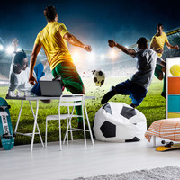 Fotobehang - Beslissende Tackle , Voetbal, premium print vliesbehang Fotobehang - Beslissende Tackle , Voetbal, premium print vliesbehang
