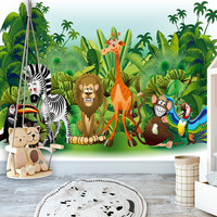 Fotobehang - Dieren uit de Jungle, premium print vliesbehang Fotobehang - Dieren uit de Jungle, premium print vliesbehang