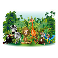 Fotobehang - Dieren uit de Jungle, premium print vliesbehang Fotobehang - Dieren uit de Jungle, premium print vliesbehang