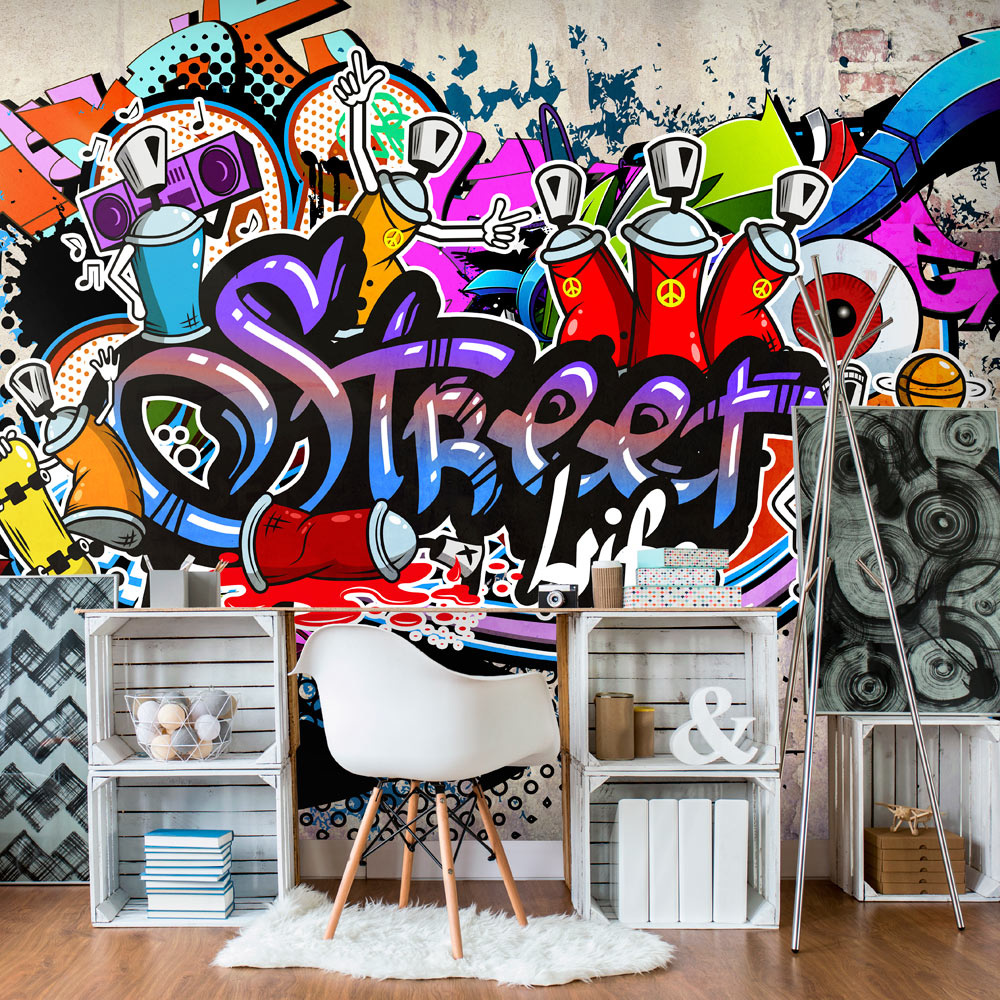 Fotobehang - Street Game, premium print vliesbehang afbeelding