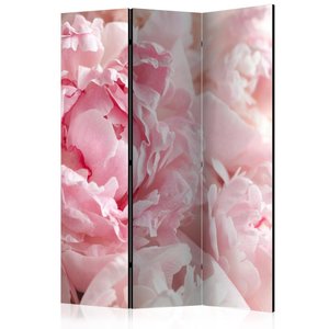 Vouwscherm / Kamerscherm - Pioenrozen, roze  135x172cm, gemonteerd geleverd, dubbelzijdig geprint