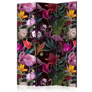 Vouwscherm / Kamerscherm - Prachtige kleuren, Flamingo  135x172cm, gemonteerd geleverd, dubbelzijdig geprint