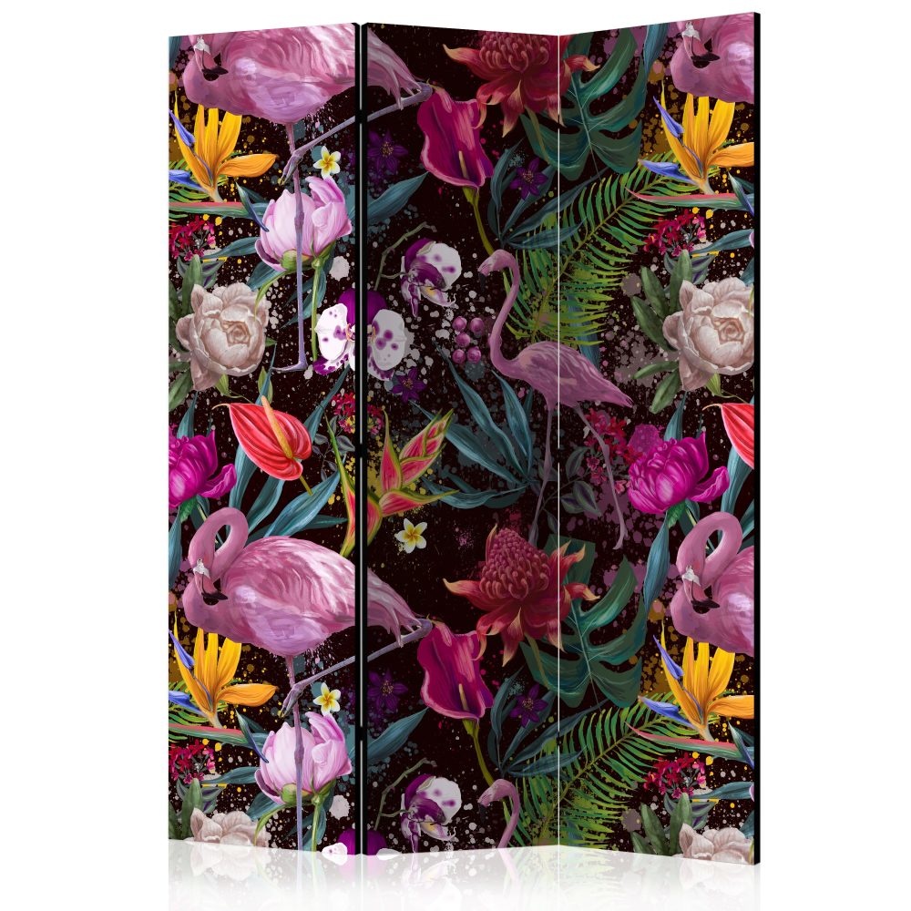 Vouwscherm / Kamerscherm - Prachtige kleuren, Flamingo 135x172cm, gemonteerd geleverd, dubbelzijdig geprint afbeelding