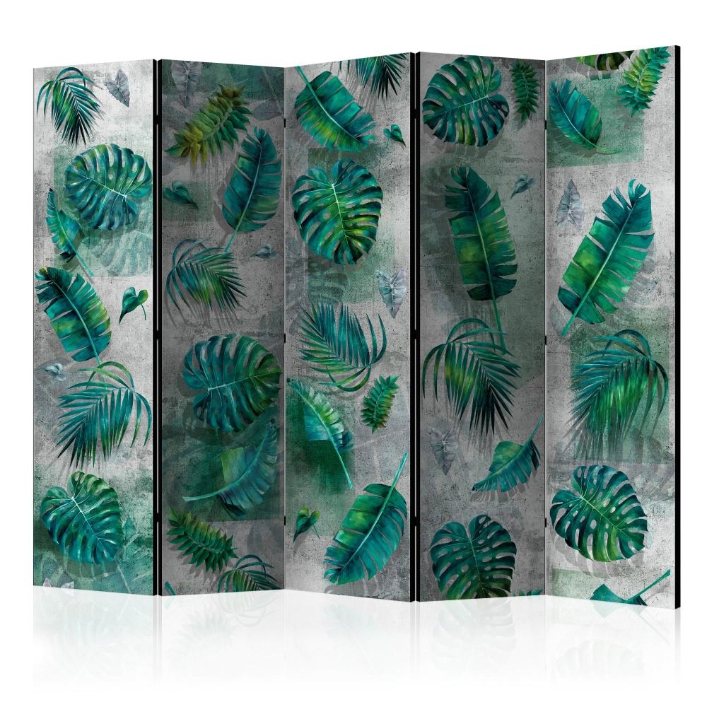Vouwscherm / Kamerscherm - De moderne jungle 225x172cm, gemonteerd geleverd, dubbelzijdig geprint afbeelding