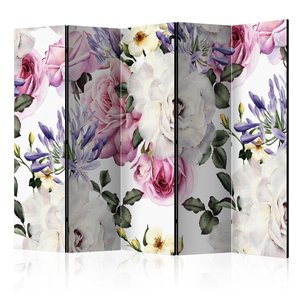 Vouwscherm / Kamerscherm - Prachtige bloemen, gemonteerd geleverd, dubbelzijdig geprint 225x172 cm