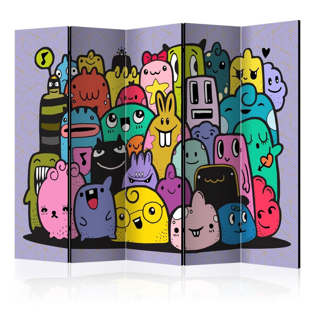 Vouwscherm / Kamerscherm - Monsters van 3de C graad gemonteerd geleverd, dubbelzijdig geprint 225x172 cm afbeelding