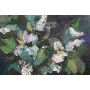 Karo-art Schilderij - Voorjaarsbloemen, olieverf schilderij geprint op canvas, premium print, 3 maten , Multikleur