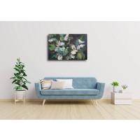 Karo-art Schilderij - Voorjaarsbloemen, olieverf schilderij geprint op canvas, premium print, 3 maten , Multikleur