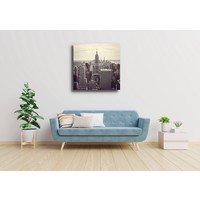 Karo-art Schilderij - Empire state building, New York, zwart/wit, premium print, 3 maten