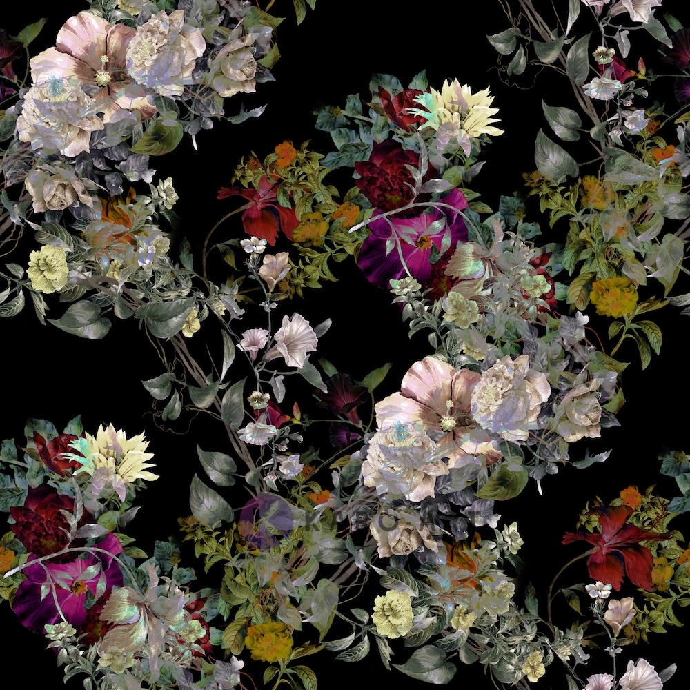 Schilderij - Diverse bloemen, premium print van dit stilleven, 3 maten , Multikleur , Premium print afbeelding