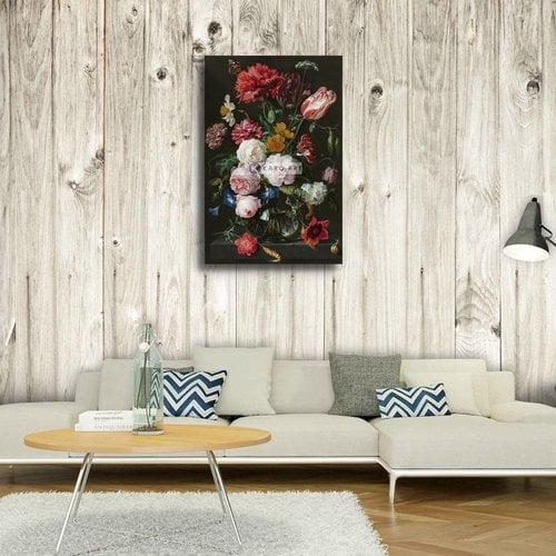 Karo-art Afbeelding op acrylglas - Stilleven met bloemen in een glazen vaas, Jan Davidsz de Heem , Multikleur , Premium print