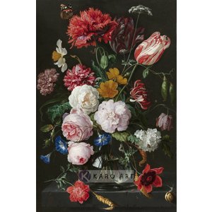 Karo-art Afbeelding op acrylglas - Stilleven met bloemen in een glazen vaas, Jan Davidsz de Heem , Multikleur , Premium print