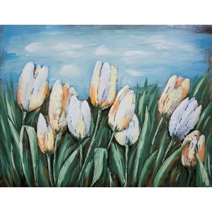 Schilderij - Metaalschilderij - Hollandse Tulpen, 60x80 Schilderij - Metaalschilderij - Hollandse Tulpen, 60x80