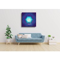 Karo-art Schilderij - Mandala, ohm teken, eeuwigheid, oneindigheid en het universum, Multikleur, 2 maten