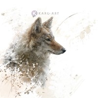 Karo-art Afbeelding op acrylglas - Wolf in beeld (incl bevestigingsmateriaal)