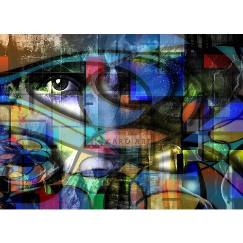 Karo-art Afbeelding op acrylglas - Abstract modern, het oog