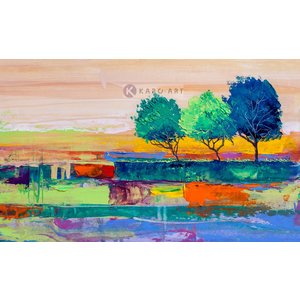 Karo-art Afbeelding op acrylglas - Gekleurde bomen