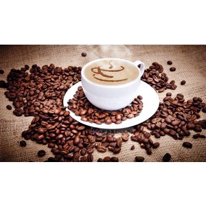 Karo-art Afbeelding op acrylglas - Kopje koffie en bonen