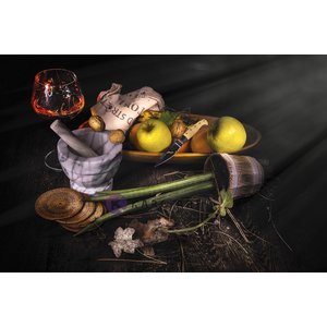 Karo-art Afbeelding op acrylglas - Stilleven, mand met fruit