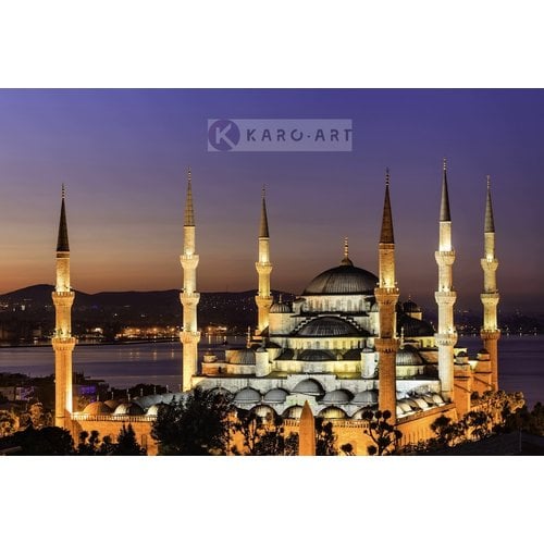 Schilderij - De Sultan Ahmetmoskee, Blauwe moskee, Istanboel, Turkije
