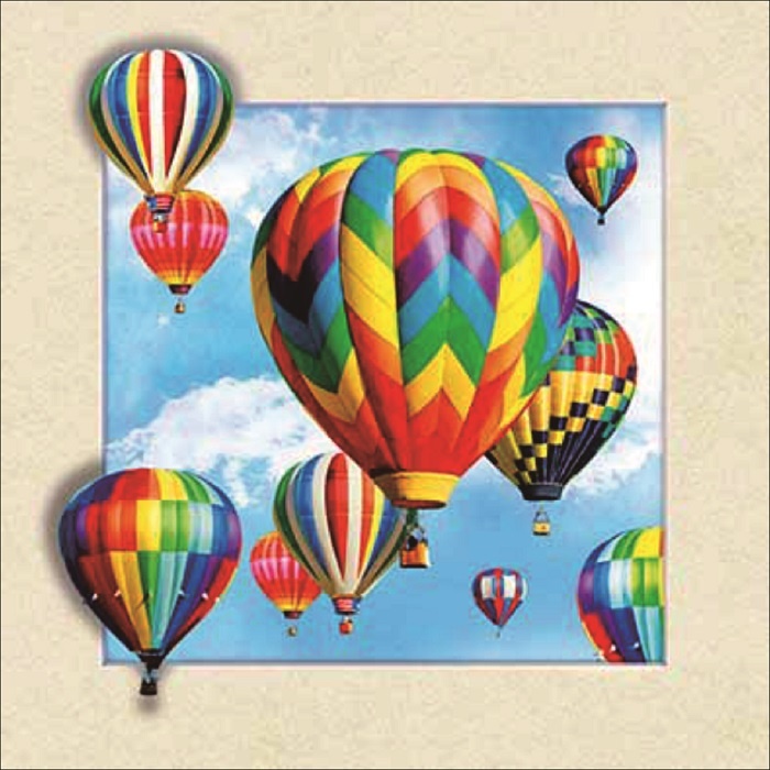 Schilderij - Luchtballon 3D Look, 30x40 afbeelding