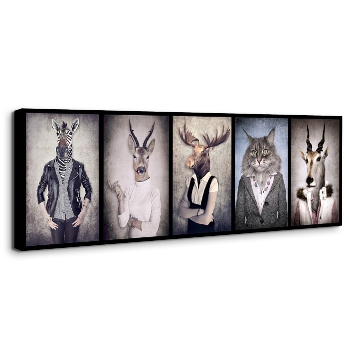 Schilderij - Menselijke dieren, 120x40 afbeelding