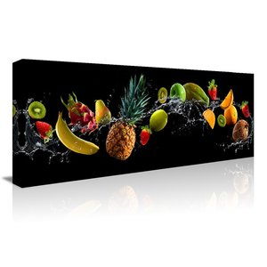 Schilderij - Verfrissend Fruit, prachtig voor in de keuken, 120x40