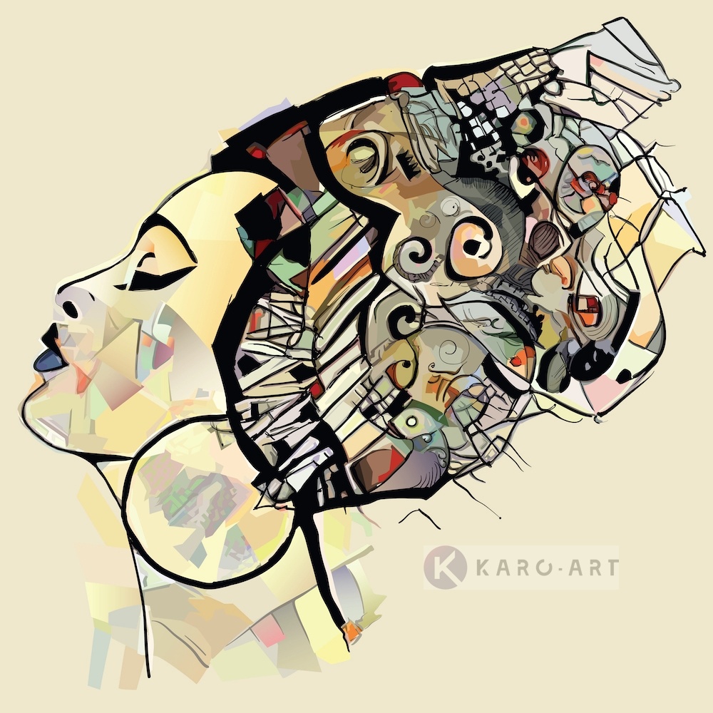 Afbeelding op acrylglas - Afrikaanse vrouw , Multikleur , 3 maten , Premium print afbeelding