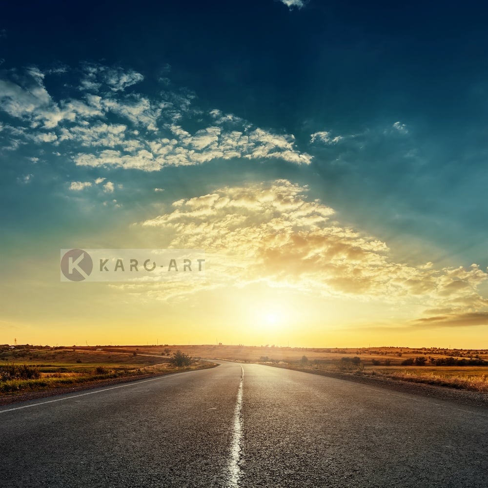 Afbeelding op acrylglas - Road Trip (Auto reis) , Multikleur , 3 maten , Wanddecoratie afbeelding
