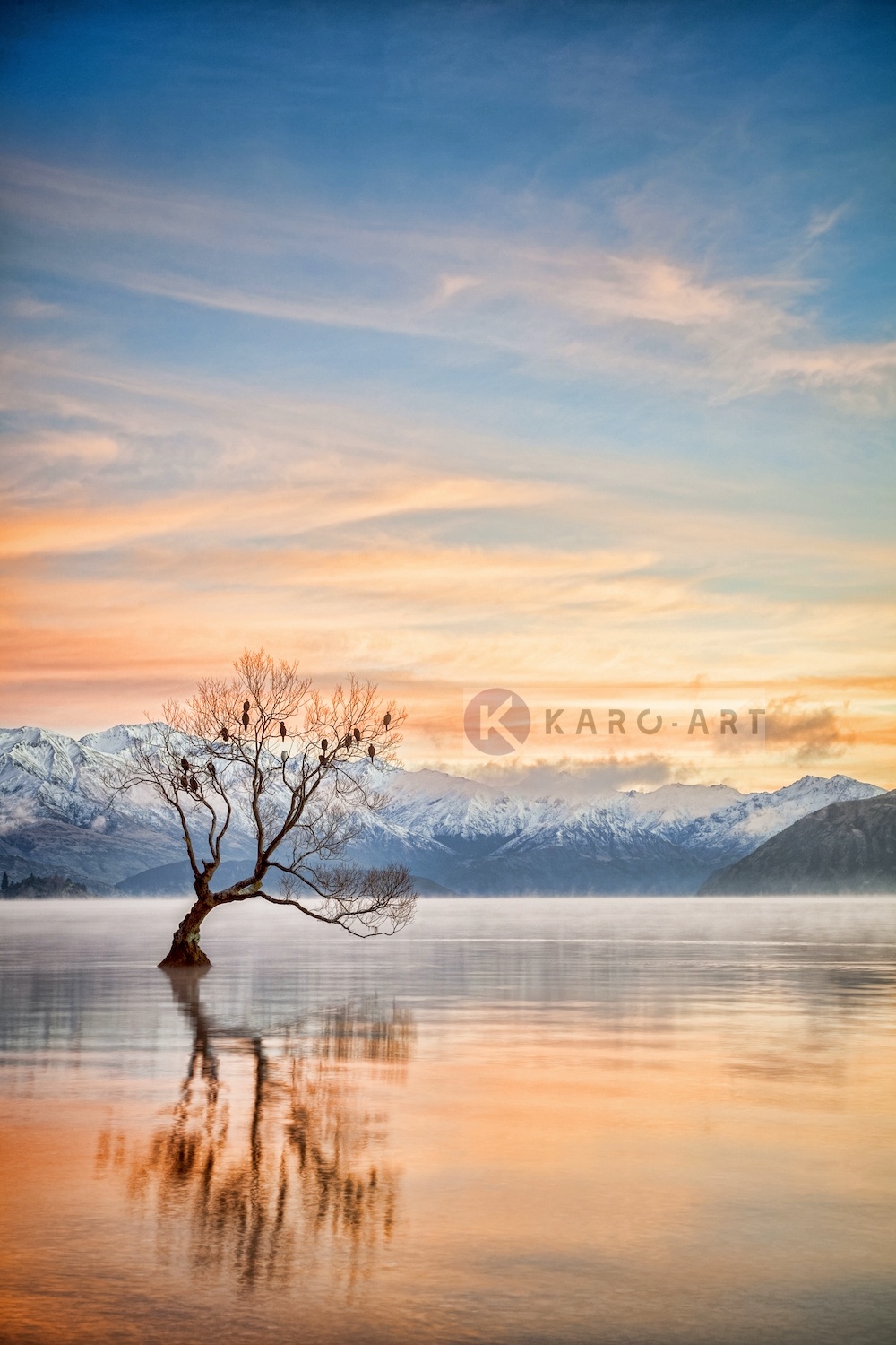 Schilderij - Meer Wanaka Otago, Nieuw-Zeeland , Multikleur , 3 maten , Premium print afbeelding