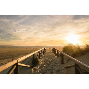 Karo-art Schilderij - Pad naar de zee , Multikleur , 3 maten , Premium print