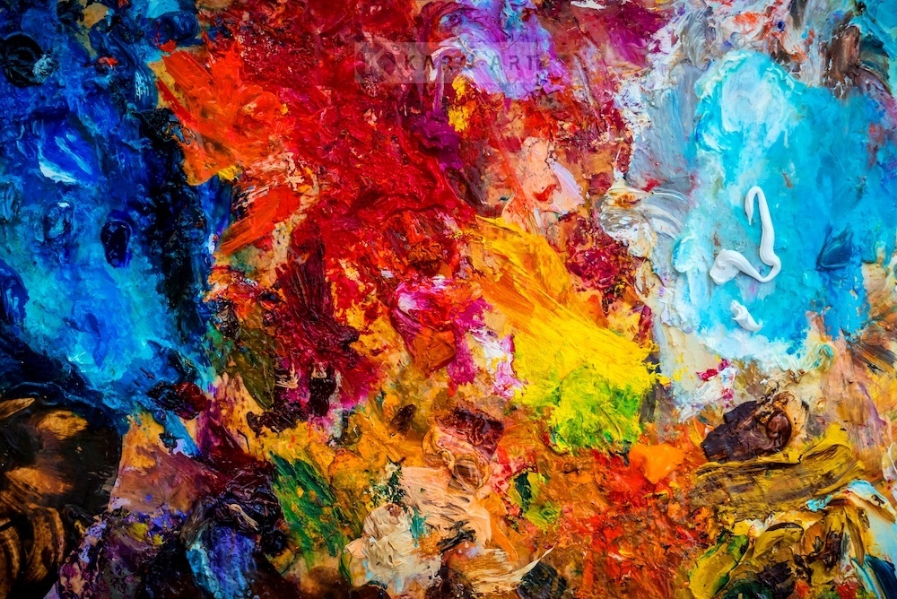 Schilderij - Kleurenpalet , Multikleur , 3 maten , Wanddecoratie afbeelding