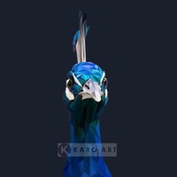 Karo-art Afbeelding op acrylglas - Pauw, digitaal