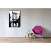 Karo-art Schilderij - Manhattan Bridge II, Zwart wit , 3 maten ,Wanddecoratie