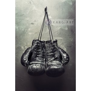 Karo-art afbeelding op acrylglas  - Oude bokshandschoenen Karo-art afbeelding op acrylglas  - Oude bokshandschoenen