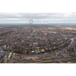 Karo-art Schilderij - Groningen, luchtfoto , Multikleur , 3 maten , Wanddecoratie