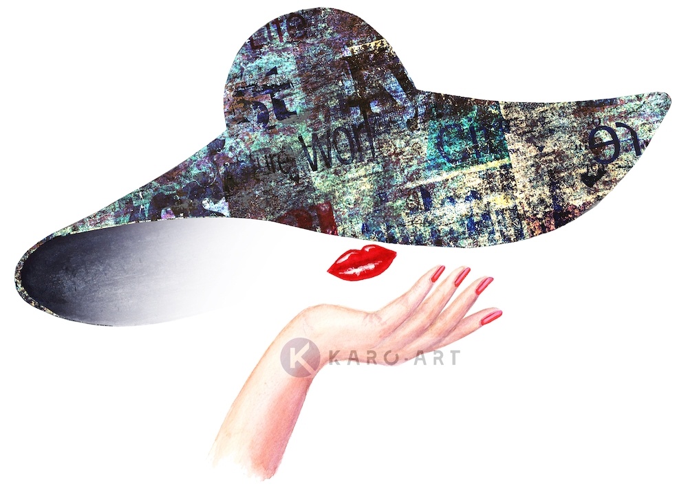 Schilderij - Fashion vrouw, Multikleur , 2 maten , premium print, print op canvas afbeelding