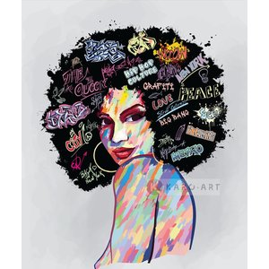 Karo-art Schilderij - Urban lady, multikleur, 2 maten , premium print