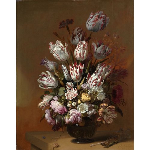 Hans Bollongier, Stilleven met bloemen 70x90cm, Rijksmuseum, premium print, print op canvas, oude meester