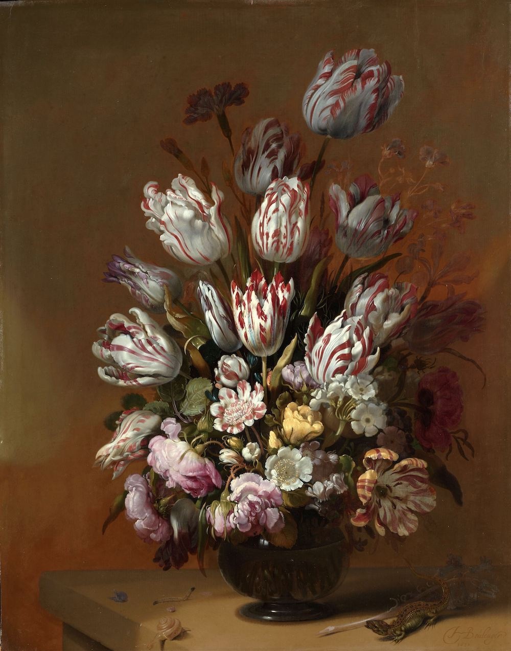 Hans Bollongier, Stilleven met bloemen 70x90cm, Rijksmuseum, premium print, print op canvas, oude me
