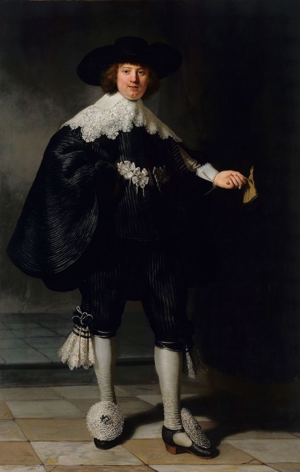 Rembrandt van Rijn - Marten Soolmans 60x90cm, Rijksmuseum, premium print, print op canvas, oude meester afbeelding