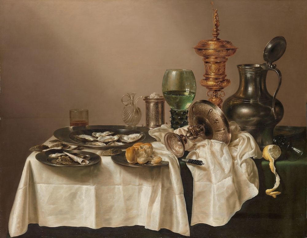 Willem Claesz. Heda - Stilleven met vergulde bokaal 90x70cm, Rijksmuseum, premium print, print op canvas, oude meester afbeelding