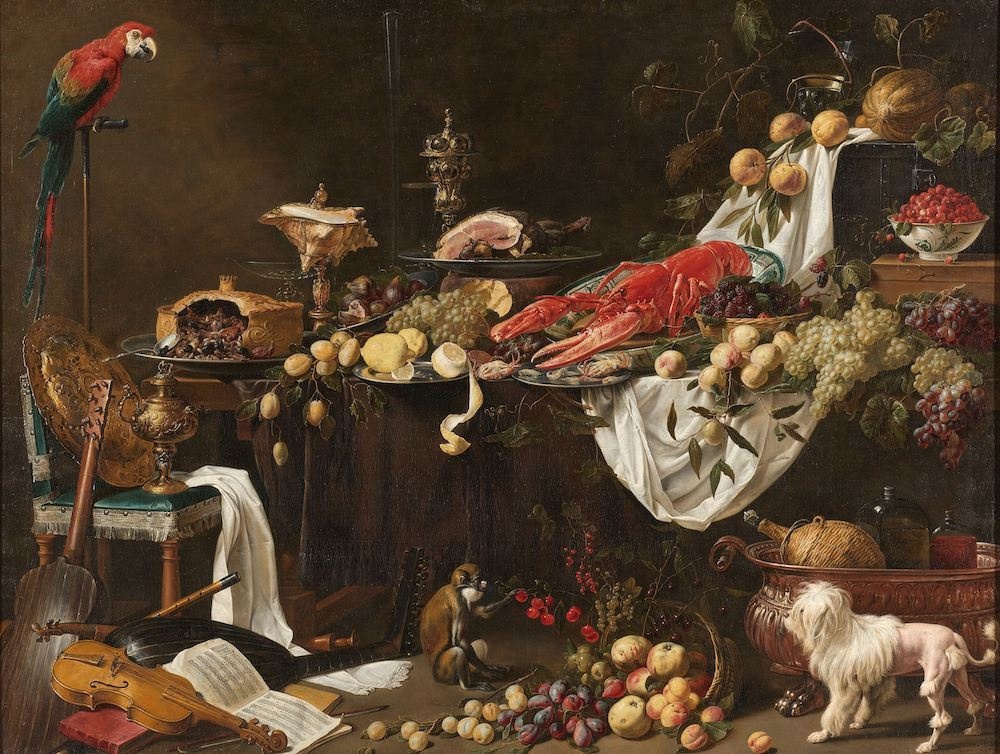 Adriaen van Utrecht - Pronkstilleven 90x70cm, Rijksmuseum, premium print, print op canvas, oude meester afbeelding