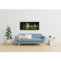 Karo-art Schilderij - Panorama bos, groen/zwart, 2 maten , print op canvas, premium print