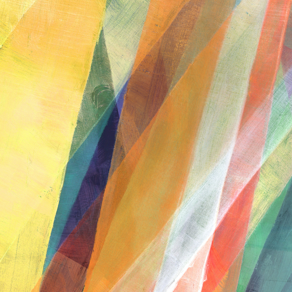 Schilderij - Geometrisch abstract, multikleur ,3 maten , Wanddecoratie afbeelding