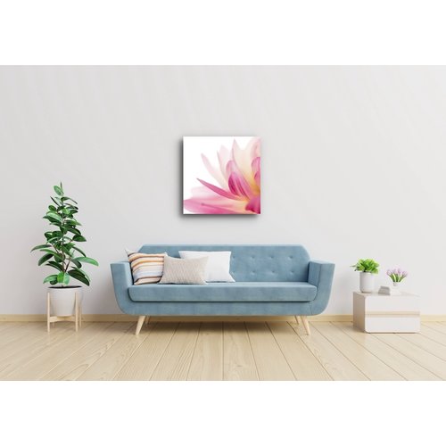 Karo-art Schilderij - Lotus bloem in het roze , 3 maten , Wanddecoratie